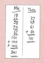 A completed score card.